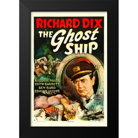The Ghost Ship-1943 Black Modern Wood Framed Art Print by Vintage Hollywood Archive