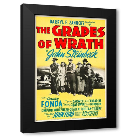 The Grapes of Wrath-1940 Black Modern Wood Framed Art Print with Double Matting by Vintage Hollywood Archive