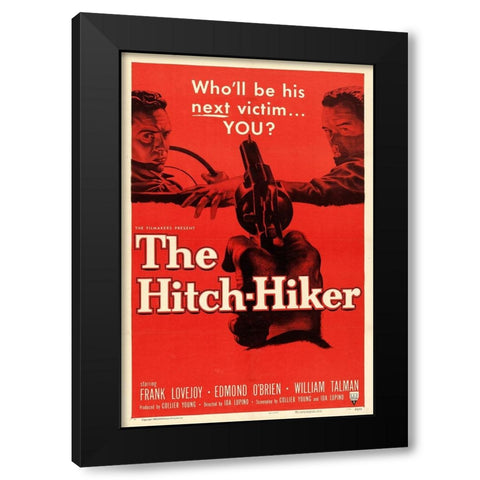 The Hitch Hiker-1953 Black Modern Wood Framed Art Print with Double Matting by Vintage Hollywood Archive