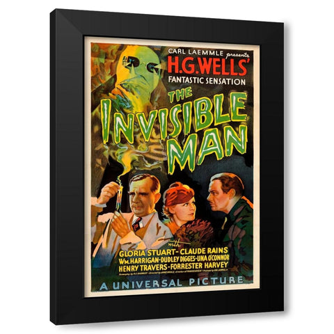 The Invisible Man-1933 Black Modern Wood Framed Art Print with Double Matting by Vintage Hollywood Archive