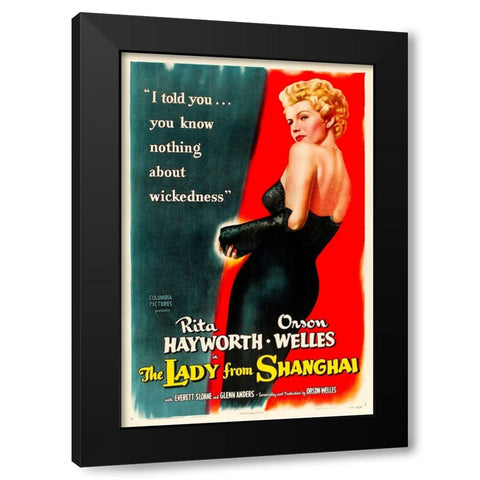The Lady from Shanghai-1947 Black Modern Wood Framed Art Print with Double Matting by Vintage Hollywood Archive