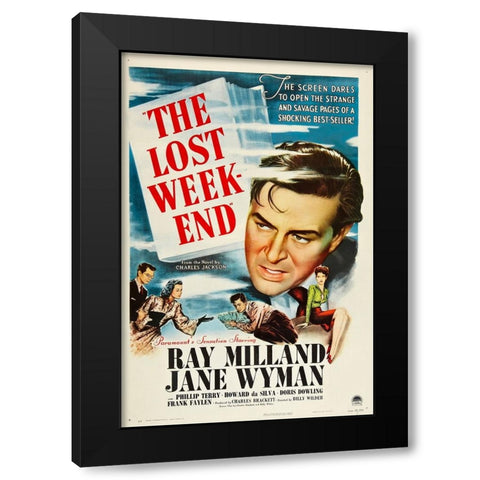 The Lost Weekend-1945 Black Modern Wood Framed Art Print by Vintage Hollywood Archive