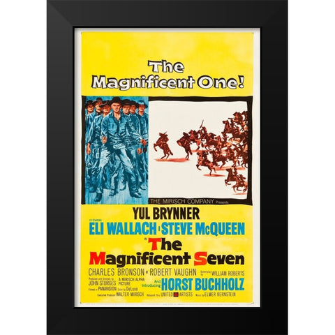 The Magnificent Seven-1960 Black Modern Wood Framed Art Print by Vintage Hollywood Archive