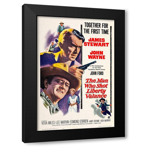 The Man who Shot Liberty Valance-1962 Black Modern Wood Framed Art Print with Double Matting by Vintage Hollywood Archive