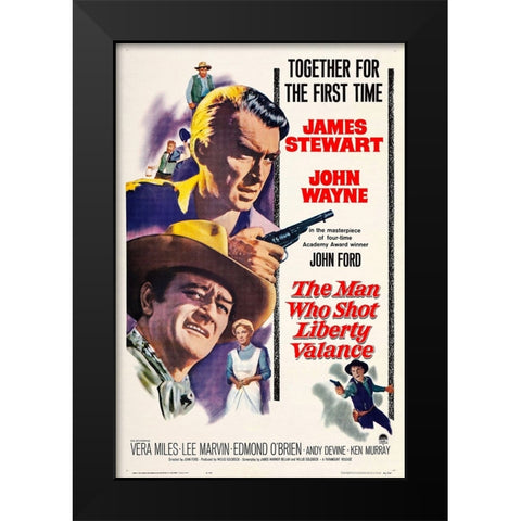 The Man who Shot Liberty Valance-1962 Black Modern Wood Framed Art Print by Vintage Hollywood Archive