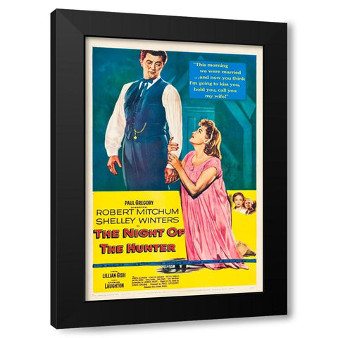 The Night of the Hunter-1955 Black Modern Wood Framed Art Print by Vintage Hollywood Archive