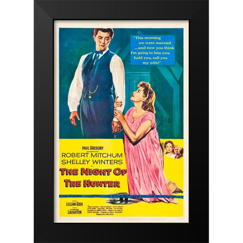 The Night of the Hunter-1955 Black Modern Wood Framed Art Print by Vintage Hollywood Archive