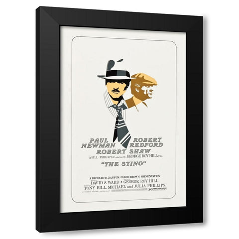 The Sting-1973 Black Modern Wood Framed Art Print with Double Matting by Vintage Hollywood Archive