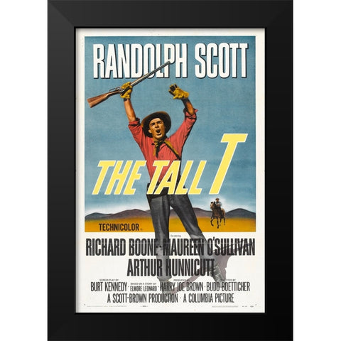 The Tall T-1957 Black Modern Wood Framed Art Print by Vintage Hollywood Archive