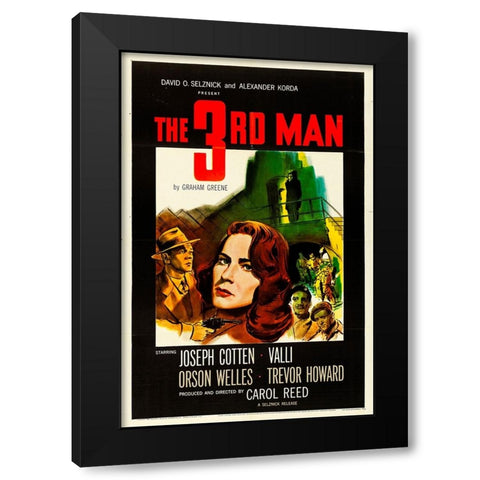 The Third Man-1949 Black Modern Wood Framed Art Print with Double Matting by Vintage Hollywood Archive