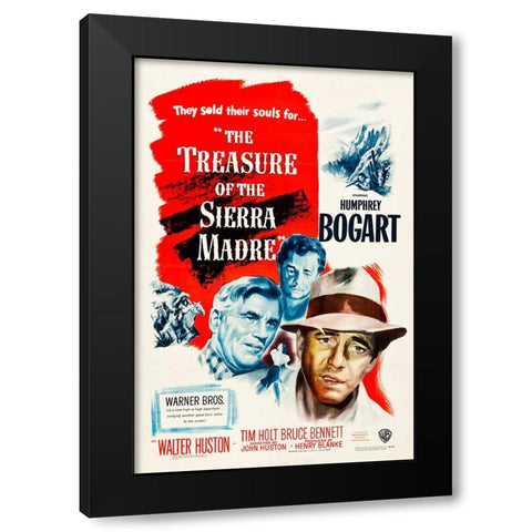 The Treasure of The Sierra Madre-1947 Black Modern Wood Framed Art Print with Double Matting by Vintage Hollywood Archive