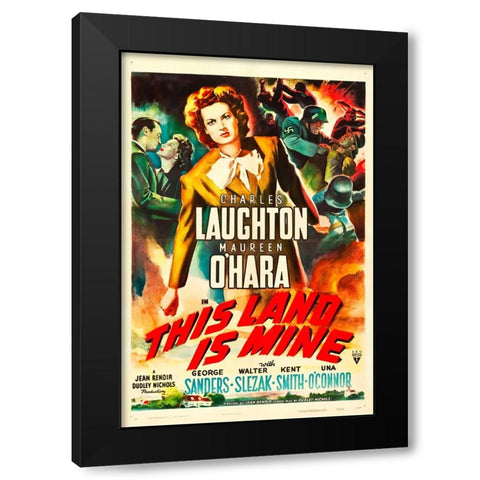 This Land is Mine-1943 Black Modern Wood Framed Art Print with Double Matting by Vintage Hollywood Archive