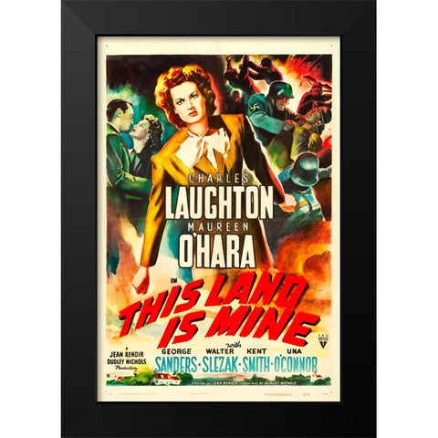This Land is Mine-1943 Black Modern Wood Framed Art Print by Vintage Hollywood Archive