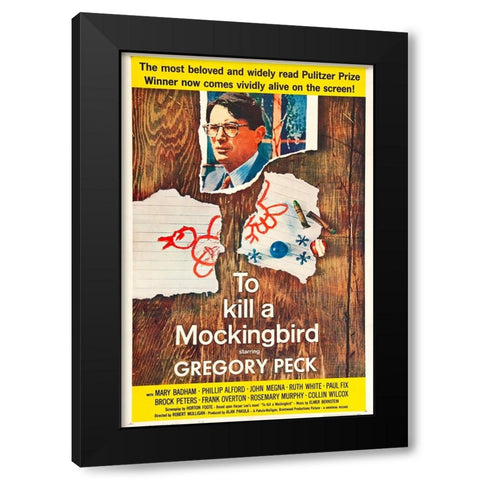 To Kill a Mockingbird-1963 Black Modern Wood Framed Art Print with Double Matting by Vintage Hollywood Archive