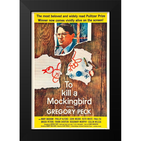 To Kill a Mockingbird-1963 Black Modern Wood Framed Art Print by Vintage Hollywood Archive