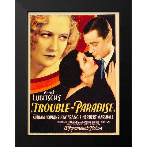 Trouble in Paradise-1932 Black Modern Wood Framed Art Print by Vintage Hollywood Archive