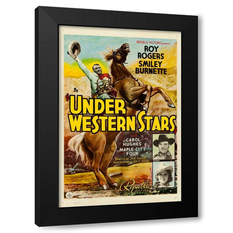 Under Western Stars-1938 Black Modern Wood Framed Art Print by Vintage Hollywood Archive