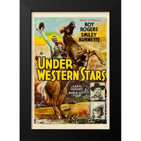 Under Western Stars-1938 Black Modern Wood Framed Art Print by Vintage Hollywood Archive