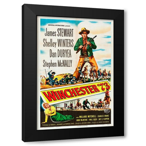 Winchester 73-1950 Black Modern Wood Framed Art Print by Vintage Hollywood Archive