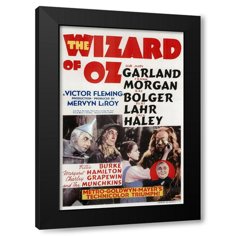Wizard of Oz. 1939 Black Modern Wood Framed Art Print with Double Matting by Vintage Hollywood Archive