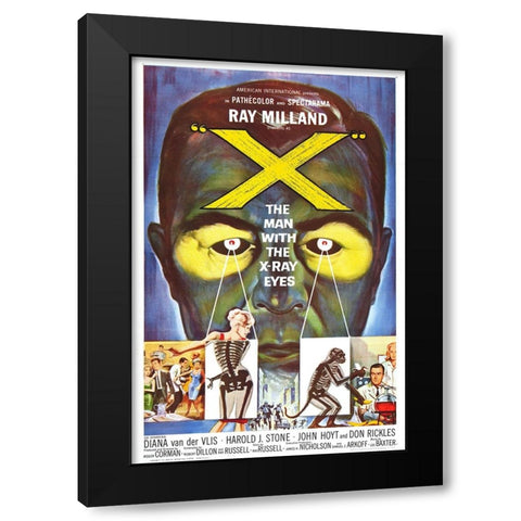 X The Man with the X-Ray eyes-1963 Black Modern Wood Framed Art Print by Vintage Hollywood Archive
