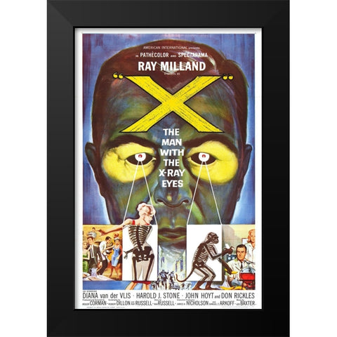 X The Man with the X-Ray eyes-1963 Black Modern Wood Framed Art Print by Vintage Hollywood Archive
