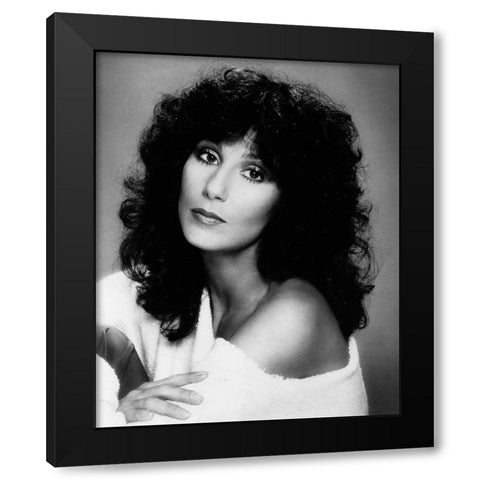 Cher Casablanca Black Modern Wood Framed Art Print with Double Matting by Vintage Music Archive