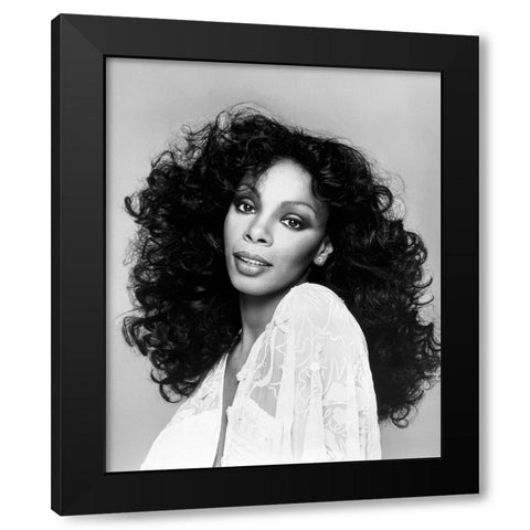 Donna Summer-1977 Black Modern Wood Framed Art Print with Double Matting by Vintage Music Archive