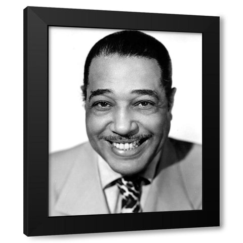 Duke Ellington Black Modern Wood Framed Art Print with Double Matting by Vintage Music Archive