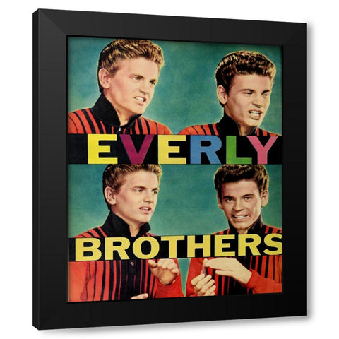 Everly Brothers-1958 Black Modern Wood Framed Art Print with Double Matting by Vintage Music Archive