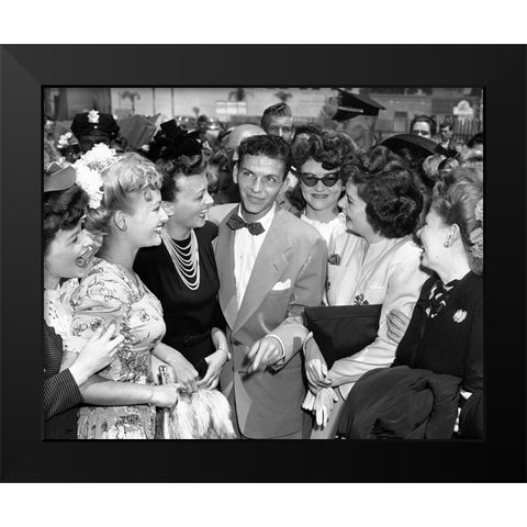 Frank Sinatra-1943 Black Modern Wood Framed Art Print by Vintage Music Archive