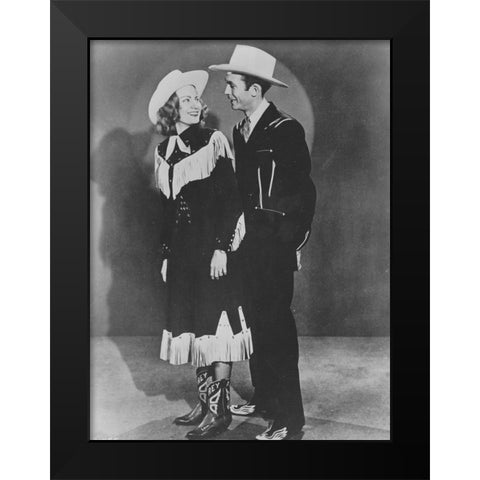 Hank and Audrey Black Modern Wood Framed Art Print by Vintage Music Archive