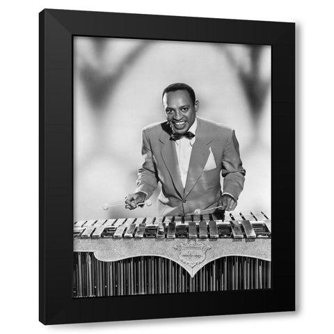 Lionel Hampton Black Modern Wood Framed Art Print with Double Matting by Vintage Music Archive