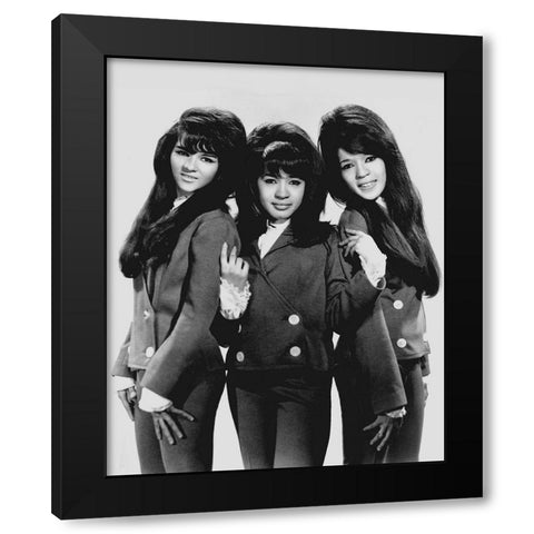 The Ronettes-1966 Black Modern Wood Framed Art Print with Double Matting by Vintage Music Archive