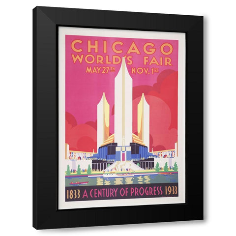 Chicago-1933 Black Modern Wood Framed Art Print by Worlds Fair Posters