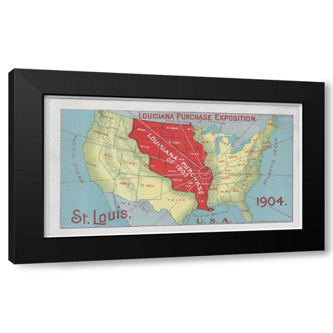 Louisiana Purchase-1904 Black Modern Wood Framed Art Print by Worlds Fair Posters
