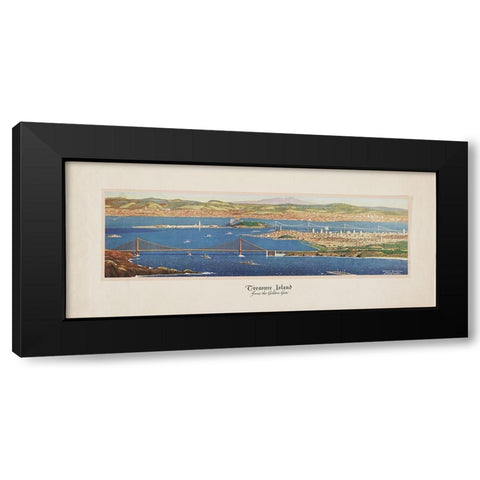 San Francisco-1915-Panorama Golden Gate Black Modern Wood Framed Art Print with Double Matting by Worlds Fair Posters