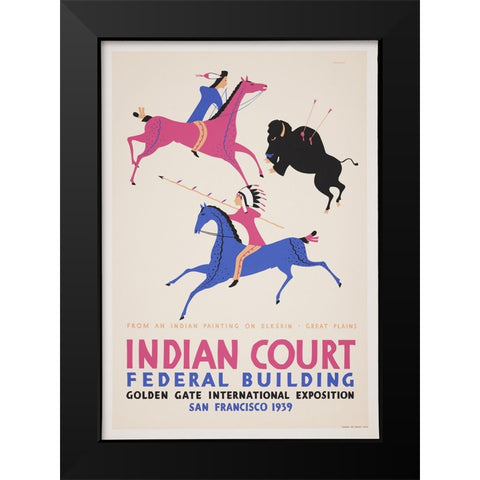 San Francisco-1939-Elkskin Great Plains Black Modern Wood Framed Art Print by Worlds Fair Posters