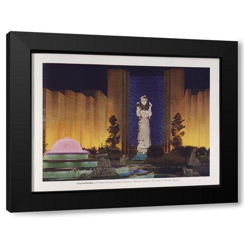 San Francisco-Court of Pacifica Black Modern Wood Framed Art Print with Double Matting by Worlds Fair Posters