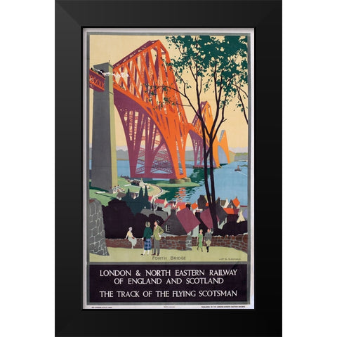 Scotland Travel Black Modern Wood Framed Art Print by Vintage Travel Posters