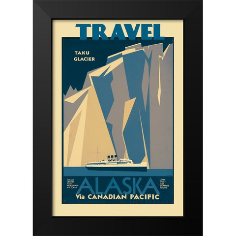 Alaska Vintage Travel Poster Black Modern Wood Framed Art Print by Vintage Travel Posters