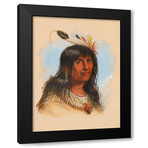 Big Bowl, a Crow Chief Black Modern Wood Framed Art Print by Miller, Alfred Jacob
