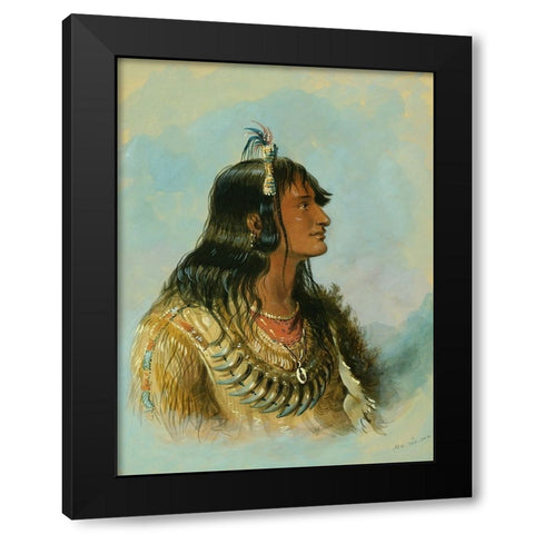 Ma wo ma Black Modern Wood Framed Art Print by Miller, Alfred Jacob