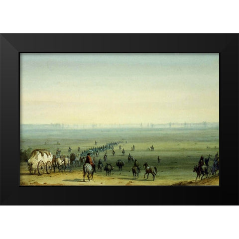 Prairie Scene, Mirage Black Modern Wood Framed Art Print by Miller, Alfred Jacob