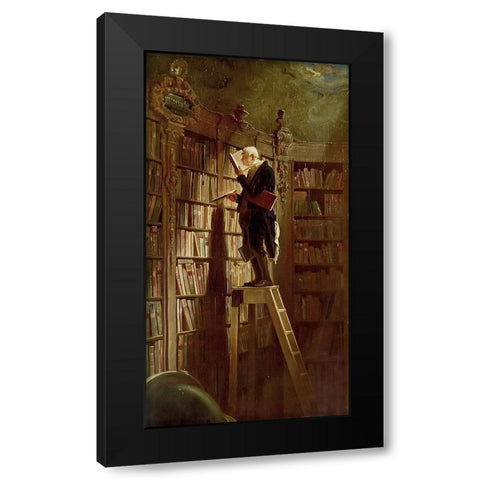 The Bookworm Black Modern Wood Framed Art Print by Spitzweg, Karl