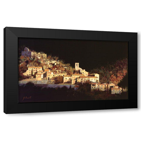 Paesaggio Scuro Black Modern Wood Framed Art Print with Double Matting by Borelli, Guido