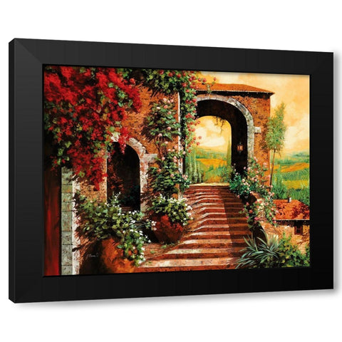 Sulle Scale Verso LArco Black Modern Wood Framed Art Print with Double Matting by Borelli, Guido