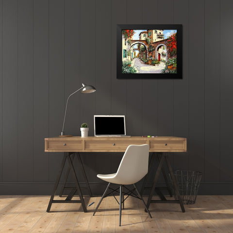 Tre Archi Black Modern Wood Framed Art Print by Borelli, Guido