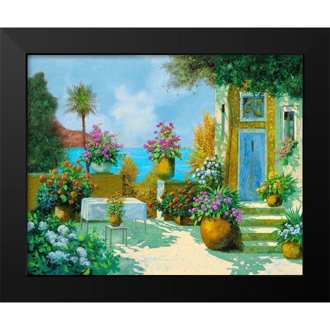 Scalette e Tavolo Black Modern Wood Framed Art Print by Borelli, Guido