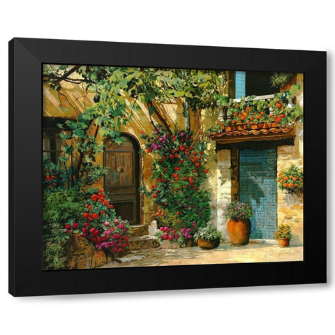 Il Giardino Fiorito Black Modern Wood Framed Art Print by Borelli, Guido
